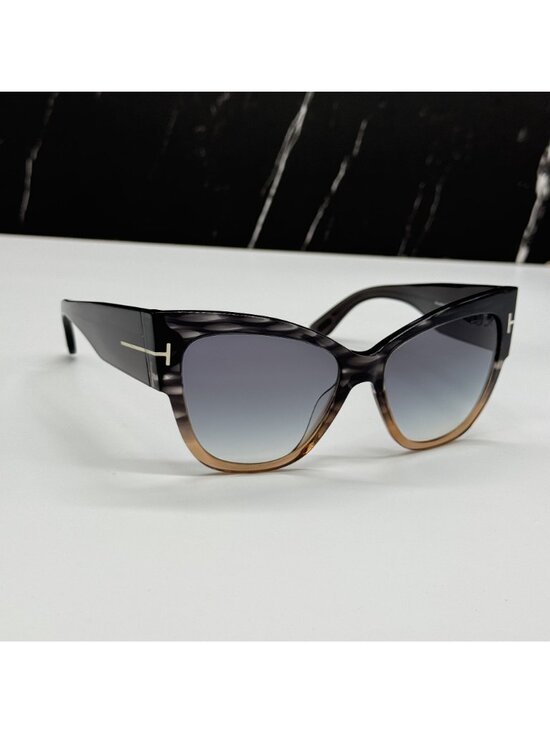 NEW TOM FORD ANOUSHKA TF371 20B BLACK/BROWN WOMEN CAT EYE SUNGLASSES FT0371 main image 5
